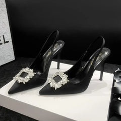 Pointy French Satin High Heels