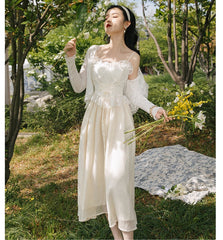 Vestido de princesa de encaje para picnic de verano