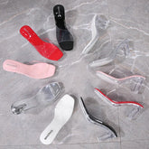 Slides Women Chunky Heels