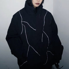 Chaqueta acolchada de invierno con diseño de rayo negro