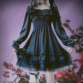 Vestido mini lolita oscuro de princesa gótica de Lágrimas de vampiro