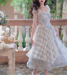 Vestido de hada de la cabaña de rosas azules de Vivien