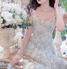 Vestido de hada de la cabaña de rosas azules de Vivien