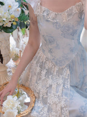 Vestido de hada de la cabaña de rosas azules de Vivien