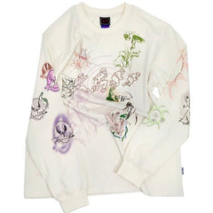 Weirdcore Embroidery Aesthetic White Long Sleeve Shirt