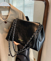 Women Black Patchwork Faux Leather Satchel Bags