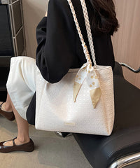 Capacity Women Leather Faux Large Shoulder White Bags