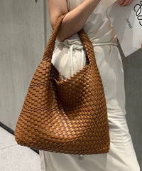 Women Leather Capacity Large Faux Bag Shoulder White