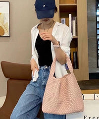 Women Leather Capacity Large Faux Bag Shoulder White