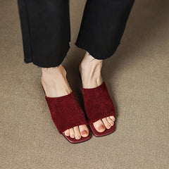 snowflake velvet cowhide low Heel