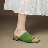 snowflake velvet cowhide low Heel