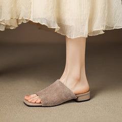 snowflake velvet cowhide low Heel