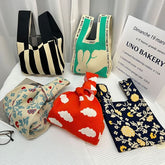 Patterned Tote Knit Bag