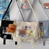PVC Panel Multi-Pocket Crossbody Bag / Bag Charm / Set