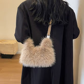 Fluffy Top Handle Crossbody Bag