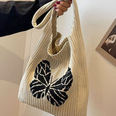 Butterfly Jacquard Knit Tote Bag