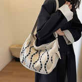 Corduroy Striped Tote Bag