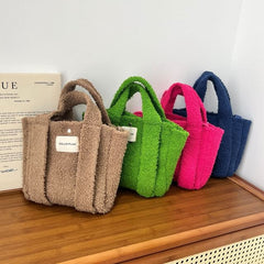 Fluffy Handle Crossbody Top Bag