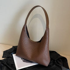Shoulder Woven Faux Leather Bag