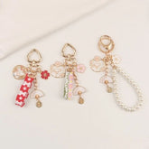 Rabbit Sakura Strap / Faux Pearl Bag Charm Keyring