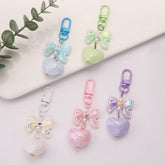 Bow Heart Acrylic Bag Charm Keyring