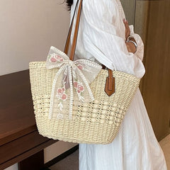 Woven Tote Bag + Scarf