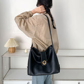 Tote Faux Bag Plain Leather