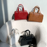 Leather Boston Faux Bag