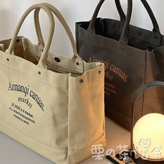 Lettering Canvas Tote Bag