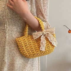Tote Bag Bow Woven