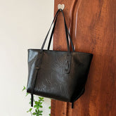 Faux Plain Tote Bag Leather