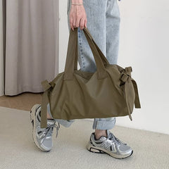 Accent Plain Bag Tote Nylon Bow