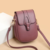 Leather Flap Faux Crossbody Bag