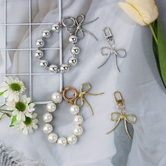 Bow / Bead Bag Charm Keyring Phone