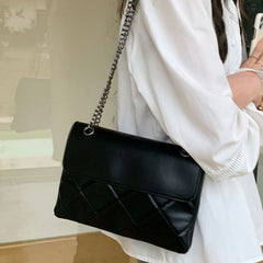 Quilted Chain Flap Shoulder Bag