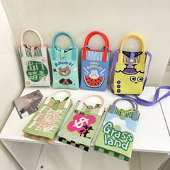 Top Print Knit Crossbody Bag Handle