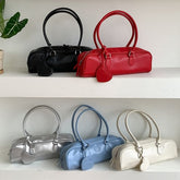 Plain Bag Shoulder Faux Leather