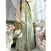 Plain Cami Top + High Waist Floral Print Baggy Pants + Open Front Jacket