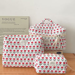 Floral Fabric Makeup Bag / Clutch