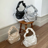 Drawstring Bag Ruched Shoulder