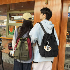 Charm / Nylon Backpack Drawstring Set Bag