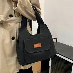 Applique Multi-Pocket Tote Bag