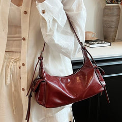 Multi-Pocket Leather Tote Faux Bag