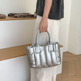 Tote Plain Ribbed Bag