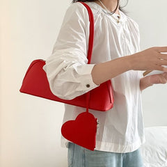 Faux Heart + Bag Shoulder Coin Purse Leather