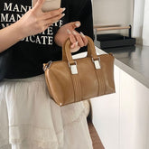Leather Faux Handle Plain Bag Crossbody Top