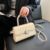 Bag Top Plain Leather Handle Flap Crossbody Faux