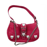 Y2K Red Pearl Heart Bag
