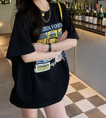 Camiseta holgada con estampado colorido de Las Vegas West en rojo