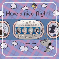 Estuche blanco para Airpods con diseño de avión